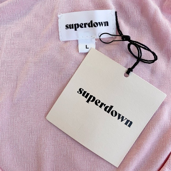 Superdown Marissa Midi Dress in Baby Pink Size Large - Picture 6 of 7